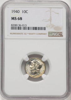 1940 10C Mercury Dime NGC MS68 (769131008)