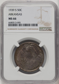 1939-S 50C Arkansas Commemorative Silver NGC MS66