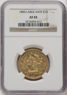 1850 $10 Large Date Liberty Eagle NGC XF45