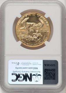 1990 $50 One-Ounce Gold Eagle Brown Label NGC MS70 (769168057)