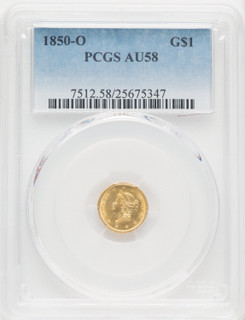 1850-O G$1 Gold Dollar PCGS AU58