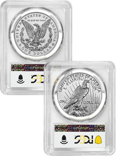 2024-S Morgan Peace Dollar 2-Coin Reverse Proof Set AR PCGS PR70 Coin Label