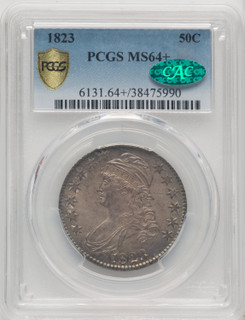 1823 50C CAC Bust Half Dollar PCGS MS64+
