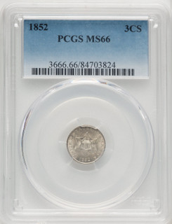 1852 3CS Three Cent Silver PCGS MS66