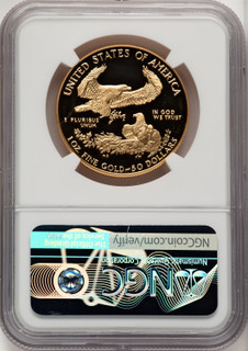 1986-W $50 One-Ounce Gold Eagle NGC PF70 Miley Frost