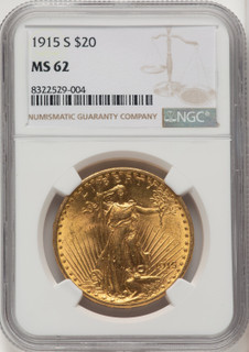1915-S $20 Saint-Gaudens Double Eagle NGC MS62 (572258047)