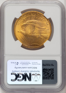 1907 $20 Saint Brown Label Saint-Gaudens Double Eagle NGC MS66