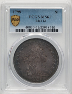 1798 $1 B-27 BB-113 Early Dollar PCGS MS61