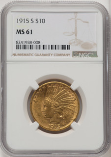 1915-S $10 Indian Eagle NGC MS61