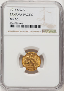 1915-S $2.50 Panama-Pacific Quarter Eagle Commemorative Gold NGC MS66 (519874005)