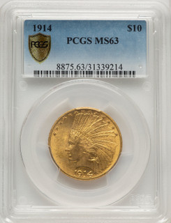 1914 $10 Indian Eagle PCGS MS63 (506912044)