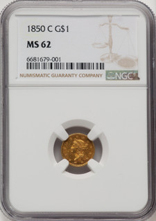 1850-C G$1 Gold Dollar NGC MS62