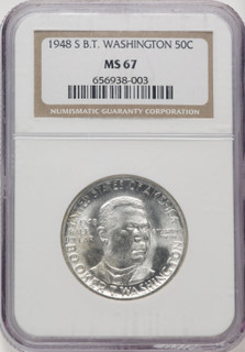 1948-S 50C Booker T. Washington Commemorative Silver NGC MS67 (519848120)