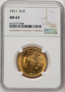 1911 $10 Indian Eagle NGC MS63 (177037001)