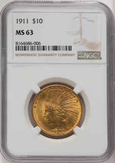 1911 $10 Indian Eagle NGC MS63 (177103094)
