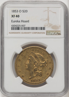1853-O $20 Liberty Double Eagle NGC XF40 1853-O $20 Liberty Double Eagle NGC XF40