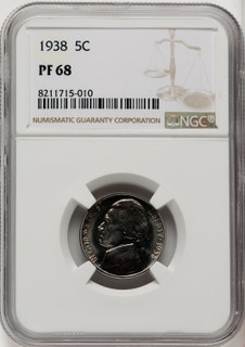 1938 5C Proof Jefferson Nickel NGC PR68 (771767003)