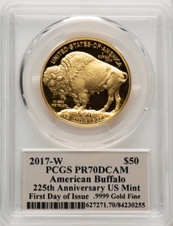 2017-W 1 oz Gold Buffalo FDI PCGS PR70 Thomas Cleveland