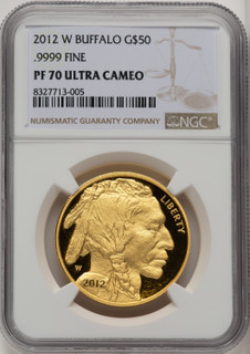 2012-W $50 One-Ounce Gold Buffalo NGC PF70 (773265050)