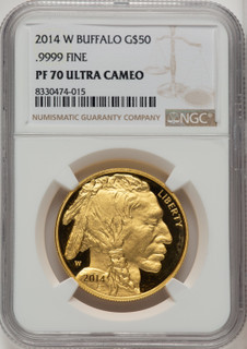 2014-W 1 oz Gold Buffalo NGC PF70