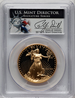 1990-W $50 One-Ounce Gold Eagle Philip Diehl PCGS PR70