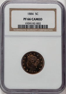 1884 5C CA Proof Liberty Nickel NGC PR66