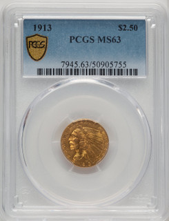 1913 $2.50 Indian Quarter Eagle PCGS MS63 (774257008)