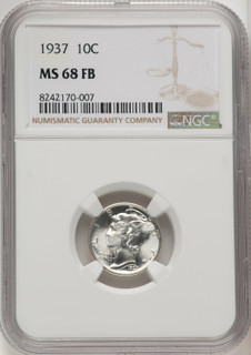 1937 10C FB Mercury Dime NGC MS68 (774106001)