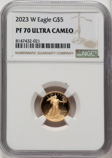 2023-W Proof Gold Eagle 1/10 oz Brown Label NGC MS70