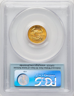 2011 $5 Tenth-Ounce Gold Eagle 25th Anniversary First Strike FS Flag PCGS MS70