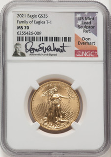 2021 $25 Half-Ounce Gold Eagle Type One First Strike Don Everhart NGC MS70