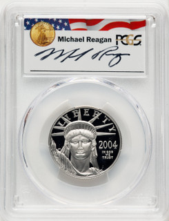 2004-W P$50 Half-Ounce Platinum Eagle Statue of Liberty Michael Reagan Reagan Legacy Series PCGS PR70
