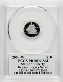 2004-W P$10 Tenth-Ounce Platinum Eagle Michael Reagan Reagan Legacy Series PCGS PR70