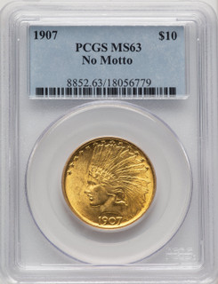 1907 $10 No Motto Indian Eagle PCGS MS63 (774755002)