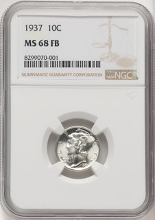1937 10C FB Mercury Dime NGC MS68 (774842001)