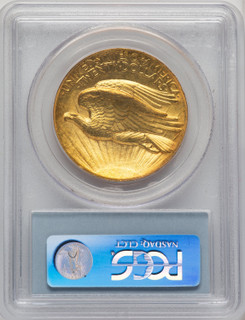 1907 $20 Wire Rim High Relief Double Eagle PCGS MS63