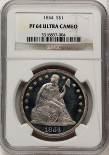 1854 Proof Seated Dollar NGC PR64