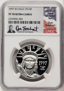 1997-W Platinum American Eagle 4-Coin Set NGC PF70 Everhart