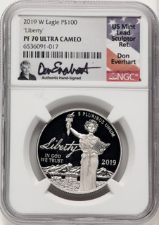 2019-W $100 One-Ounce Platinum Eagle Liberty Don Everhart NGC PF70