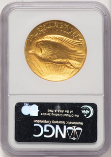 1907 $20 Wire Rim High Relief Double Eagle NGC MS64 (774849068)