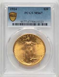 1924 $20 Saint Saint-Gaudens Double Eagle PCGS MS67 1924 $20 Saint Saint-Gaudens Double Eagle PCGS MS67