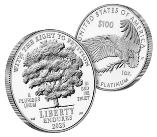 2025-W $100 Platinum Eagle Right To Petition FDI PCGS PR70
