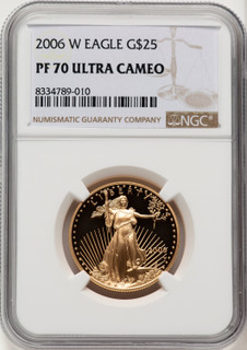 2006-W $25 Half-Ounce Gold Eagle Brown Label NGC PF70