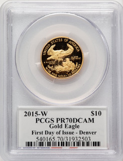 2015-W Gold American Eagle 4-Coin Set FDI Ed Moy Denver PCGS PR70