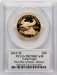 2015-W Gold American Eagle 4-Coin Set FDI Ed Moy Denver PCGS PR70