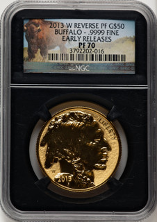 2013-W 1 Oz Gold Buffalo Reverse Proof ER  NGC PF70