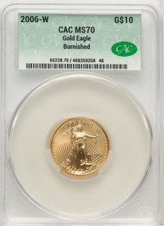 2006-W $10 Quarter-Ounce Gold Eagle CACG SP70