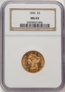 1856 $5 Liberty Half Eagle NGC MS65