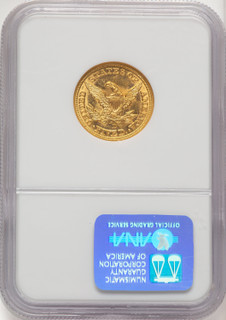 1854-D $5 Large D Liberty Half Eagle NGC MS63
