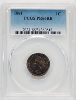 1881 1C RB Proof Indian Cent PCGS PR66